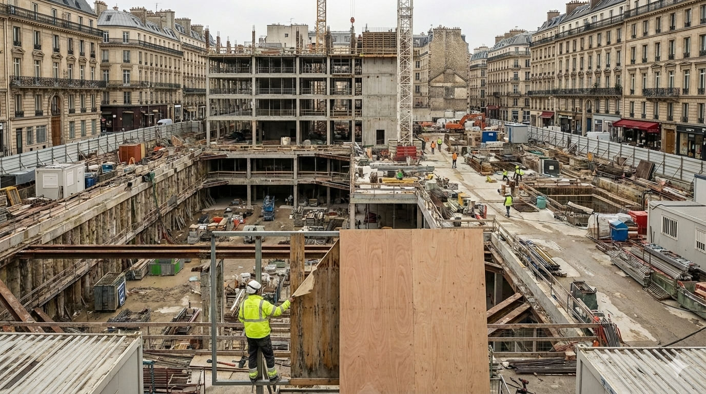 Remplacement ou mise à jour d'un panneau de chantier en cours d'opération