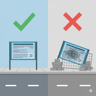 Schéma comparatif entre panneau lisible et panneau illisible